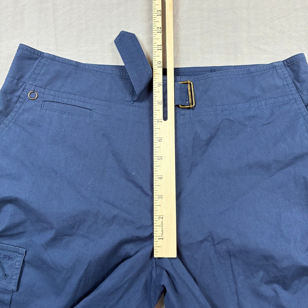 Ralph Lauren Cargo Utility Pants Womens 8 Blue Buckle Cropped Wide Leg Y2K VTG - Picture 10 of 11